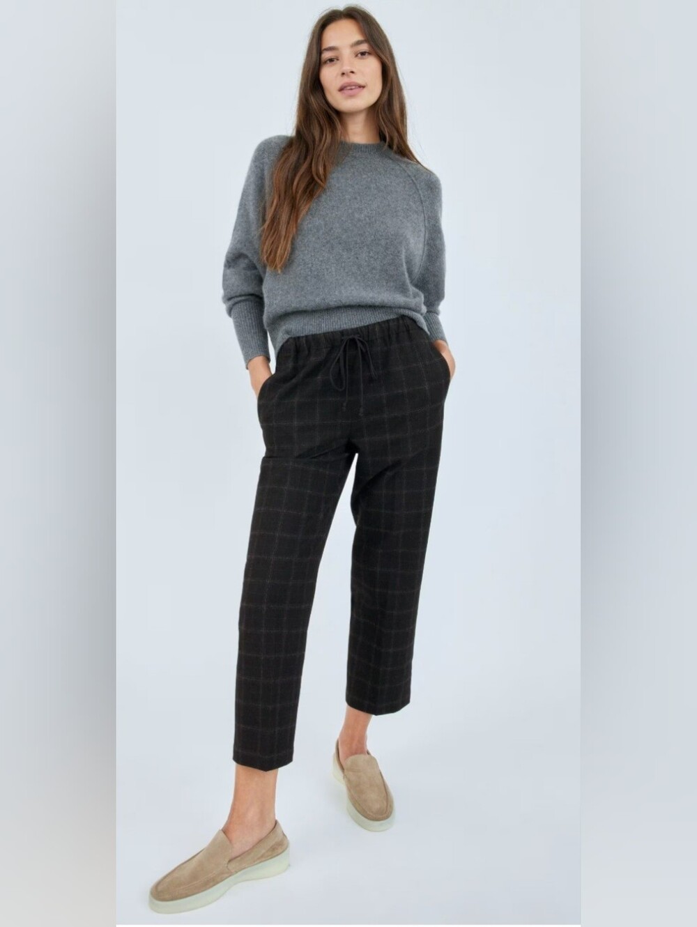 Black Plaid BABATON Women S Jimmy Pants